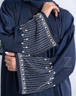 Navy Pearl Cuff Abaya
