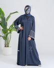 Navy Pearl Cuff Abaya