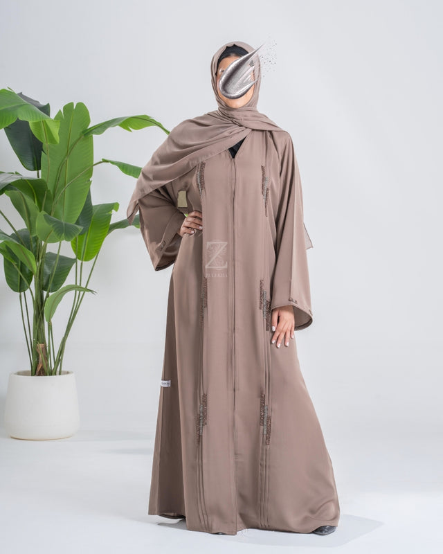 Mocha Linear Abaya
