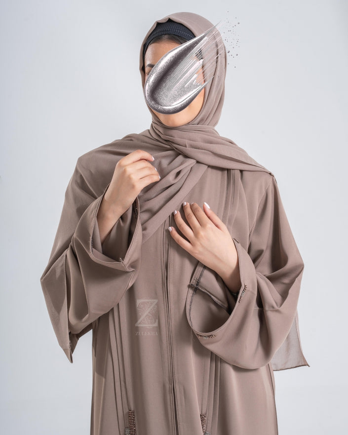 Mocha Linear Abaya