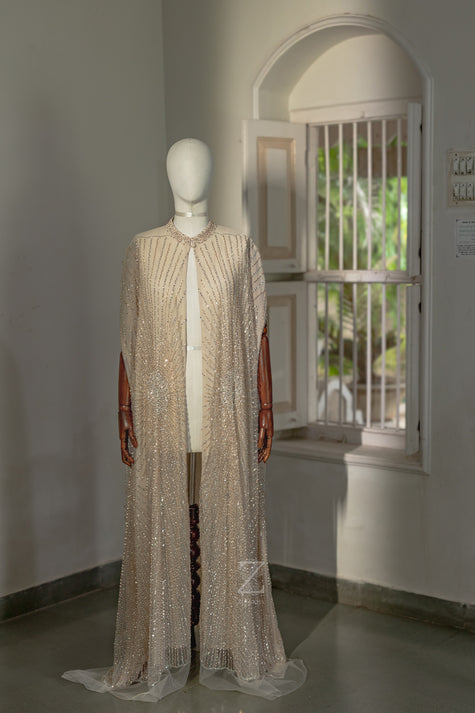 Whispered Glow Buttoned Cape